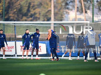 Head coach of Italy, Luciano Spalletti, participates in an Italy training session at BPER Training Centre in Appiano Gentile, on November 16...