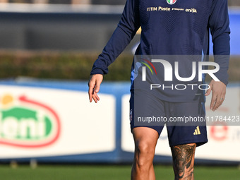 Giovanni Di Lorenzo of Italy participates in an Italy training session at BPER Training Centre in Appiano Gentile on November 16, 2024, in C...