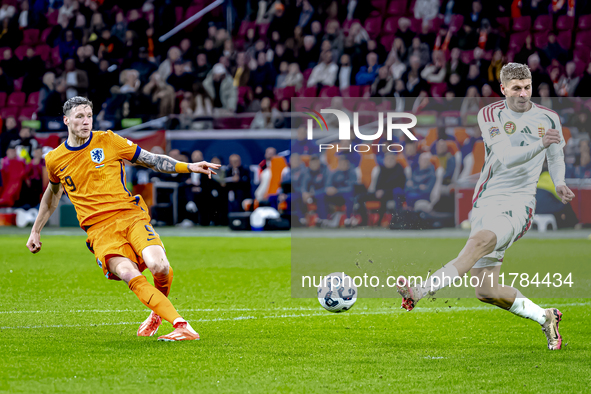 Netherlands forward Wout Weghorst plays during the match between the Netherlands and Hungary at the Johan Cruijff ArenA for the UEFA Nations...