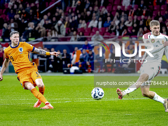 Netherlands forward Wout Weghorst plays during the match between the Netherlands and Hungary at the Johan Cruijff ArenA for the UEFA Nations...