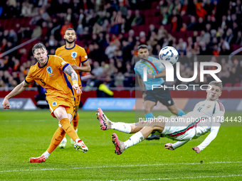 Netherlands forward Wout Weghorst plays during the match between the Netherlands and Hungary at the Johan Cruijff ArenA for the UEFA Nations...