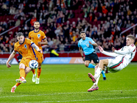 Netherlands forward Wout Weghorst plays during the match between the Netherlands and Hungary at the Johan Cruijff ArenA for the UEFA Nations...