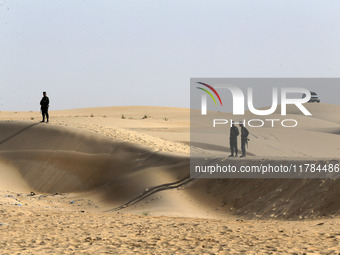 The photo, taken in Oued Souf, Algeria, on November 16, 2024, shows the Algerian National Gendarmerie during the 6th International Saharan T...