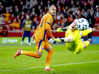 Netherlands forward Donyell Malen plays during the match between the Netherlands and Hungary at the Johan Cruijff ArenA for the UEFA Nations...