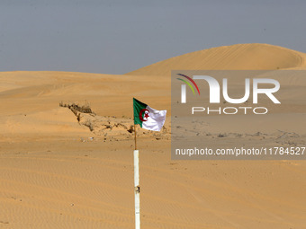 The photo, taken in Oued Souf, Algeria, on November 16, 2024, shows golden dunes during the 6th International Saharan Tourism Festival (FITS...