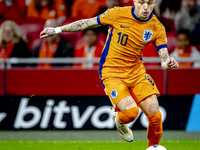 Netherlands forward Noa Lang participates in the match between the Netherlands and Hungary at the Johan Cruijff ArenA for the UEFA Nations L...