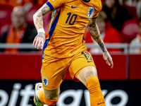 Netherlands forward Noa Lang participates in the match between the Netherlands and Hungary at the Johan Cruijff ArenA for the UEFA Nations L...