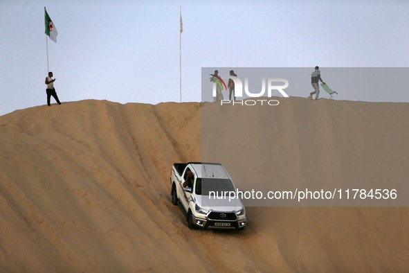 The photo, taken in Oued Souf, Algeria, on November 16, 2024, shows golden dunes during the 6th International Saharan Tourism Festival (FITS...