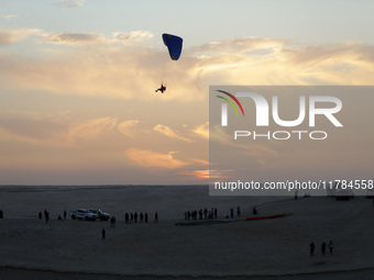 The photo, taken in Oued Souf, Algeria, on November 16, 2024, shows a sunset during the 6th International Saharan Tourism Festival (FITS). O...