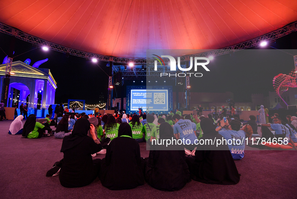 A view from outside the opening night of the Ajyal Film Festival 2024 presented by the Doha Film Institute at Katara Cultural Village in Doh...