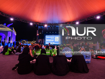 A view from outside the opening night of the Ajyal Film Festival 2024 presented by the Doha Film Institute at Katara Cultural Village in Doh...