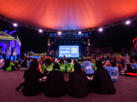 A view from outside the opening night of the Ajyal Film Festival 2024 presented by the Doha Film Institute at Katara Cultural Village in Doh...