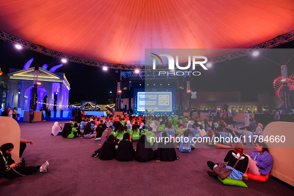 A view from outside the opening night of the Ajyal Film Festival 2024 presented by the Doha Film Institute at Katara Cultural Village in Doh...