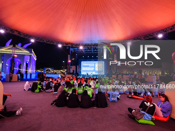 A view from outside the opening night of the Ajyal Film Festival 2024 presented by the Doha Film Institute at Katara Cultural Village in Doh...