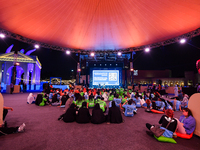 A view from outside the opening night of the Ajyal Film Festival 2024 presented by the Doha Film Institute at Katara Cultural Village in Doh...