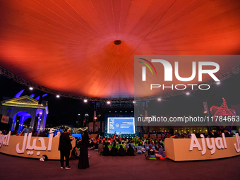 A view from outside the opening night of the Ajyal Film Festival 2024 presented by the Doha Film Institute at Katara Cultural Village in Doh...