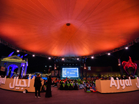 A view from outside the opening night of the Ajyal Film Festival 2024 presented by the Doha Film Institute at Katara Cultural Village in Doh...