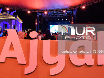 A view from outside the opening night of the Ajyal Film Festival 2024 presented by the Doha Film Institute at Katara Cultural Village in Doh...