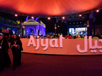 A view from outside the opening night of the Ajyal Film Festival 2024 presented by the Doha Film Institute at Katara Cultural Village in Doh...