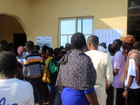 Voters queue during the 2024 Governorship election for Ondo State in Obenla, Ilaje, Local Government Area, Ondo State, Nigeria, on November...