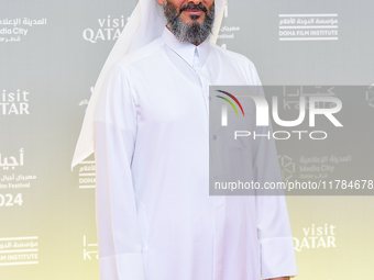 Abdulla Al Mosallam, CAO of Ajyal Film Festival, attends the 'Sudan, Remember Us' red carpet during the screening on the opening night of th...