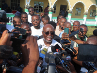 Lucky Orimisan Aiyedatiwa, Governor of Ondo State and Governorship candidate of the All Progressives Congress (APC), addresses the press dur...