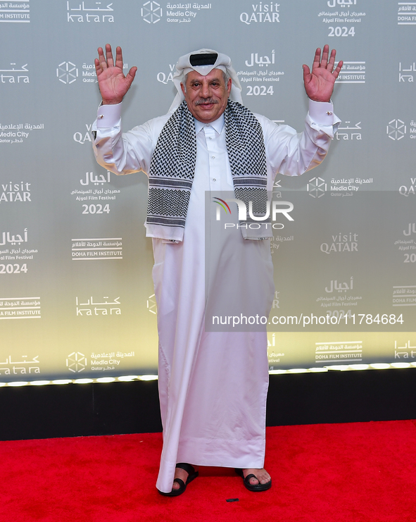 Qatari actor Ali Mirza Mahmoud attends the 'Sudan, Remember Us' red carpet during the screening on the opening night of the Ajyal Film Festi...