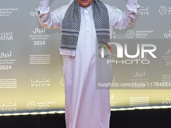 Qatari actor Ali Mirza Mahmoud attends the 'Sudan, Remember Us' red carpet during the screening on the opening night of the Ajyal Film Festi...