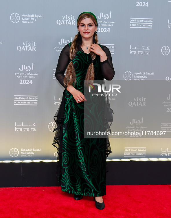 Iranian filmmaker Marjan Khosravi attends the 'Sudan, Remember Us' red carpet during the screening on the opening night of the Ajyal Film Fe...