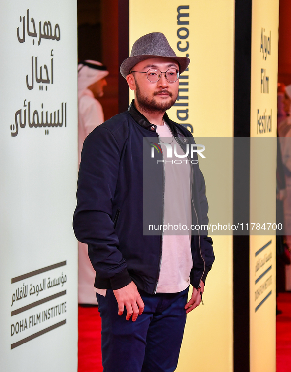 Director Jianjie Lin attends the 'Sudan, Remember Us' red carpet during the screening on the opening night of the Ajyal Film Festival 2024,...