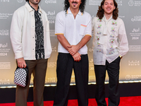 American singer Anees Mokhiber (center) attends the 'Sudan, Remember Us' red carpet during the screening on the opening night of the Ajyal F...