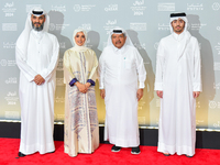 Fatma Al Remaihi, CEO of the Doha Film Institute, Faisal Bin Qassim Al Thani, and Abdulla Al Mosallam, Deputy Director of the Ajyal Film Fes...