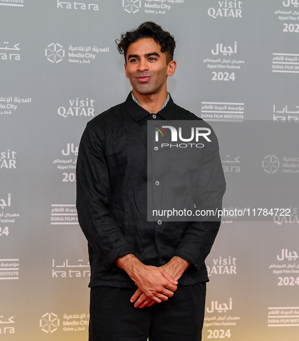 Film-maker Nadir Nahdi attends the 'Sudan, Remember Us' red carpet during the screening on the opening night of the Ajyal Film Festival 2024...