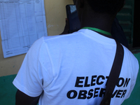 An election observer captures election results at Ward 2, Unity 6 during the 2024 Governorship election for Ondo State in Ugbonla, Ilaje, Lo...