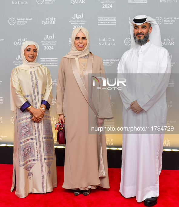 Fatma Al Remaihi, CEO of the Doha Film Institute, Lolwah Rashid Mohammed Al-Khater, Minister of Education and Higher Education Qatar, and Ab...