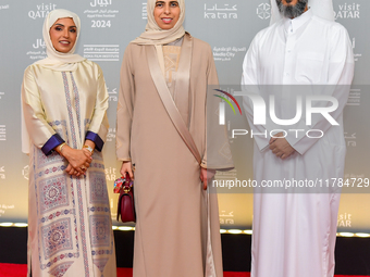 Fatma Al Remaihi, CEO of the Doha Film Institute, Lolwah Rashid Mohammed Al-Khater, Minister of Education and Higher Education Qatar, and Ab...