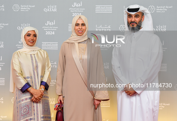 Fatma Al Remaihi, CEO of the Doha Film Institute, Lolwah Rashid Mohammed Al-Khater, Minister of Education and Higher Education Qatar, and Ab...