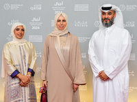 Fatma Al Remaihi, CEO of the Doha Film Institute, Lolwah Rashid Mohammed Al-Khater, Minister of Education and Higher Education Qatar, and Ab...