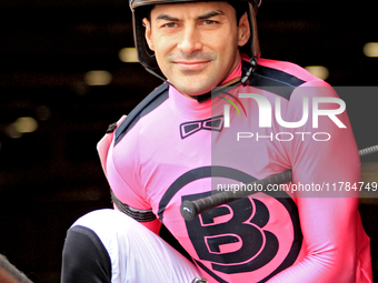 Jockey Sahin Civaci rides Wickenheiser out of the paddock ahead of the first race at Woodbine Racetrack in Toronto, Canada, on November 16,...