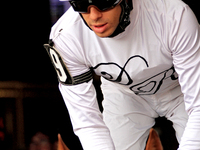 Jockey Jeffrey Alderson rides out of the paddock for the second race at Woodbine Racetrack in Toronto, Canada, on November 16, 2024. (