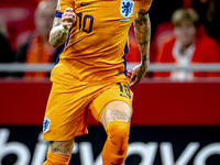 Netherlands forward Noa Lang participates in the match between the Netherlands and Hungary at the Johan Cruijff ArenA for the UEFA Nations L...