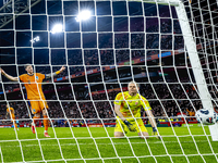 Netherlands midfielder Teun Koopmeiners scores the 4-0 during the match between the Netherlands and Hungary at the Johan Cruijff ArenA for t...