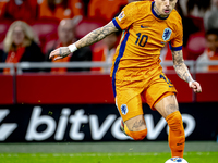 Netherlands forward Noa Lang participates in the match between the Netherlands and Hungary at the Johan Cruijff ArenA for the UEFA Nations L...