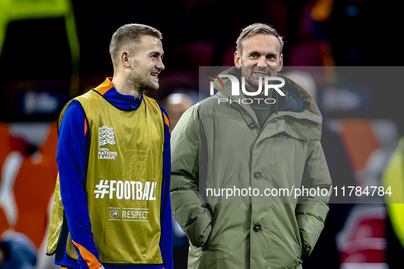 Netherlands defender Matthijs de Ligt and Siem de Jong play during the match between the Netherlands and Hungary at the Johan Cruijff ArenA...