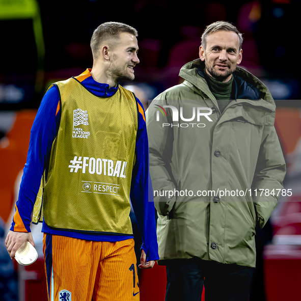 Netherlands defender Matthijs de Ligt and Siem de Jong play during the match between the Netherlands and Hungary at the Johan Cruijff ArenA...