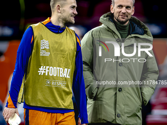 Netherlands defender Matthijs de Ligt and Siem de Jong play during the match between the Netherlands and Hungary at the Johan Cruijff ArenA...