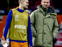 Netherlands defender Matthijs de Ligt and Siem de Jong play during the match between the Netherlands and Hungary at the Johan Cruijff ArenA...