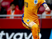 Netherlands forward Noa Lang participates in the match between the Netherlands and Hungary at the Johan Cruijff ArenA for the UEFA Nations L...