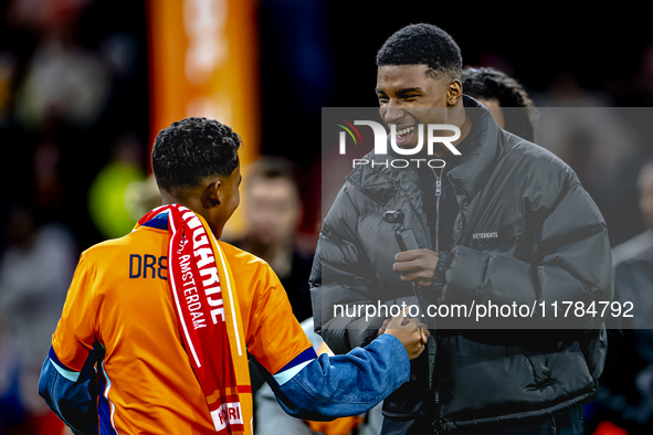 Ryan Babel plays during the match between the Netherlands and Hungary at the Johan Cruijff ArenA for the UEFA Nations League - League A - Gr...