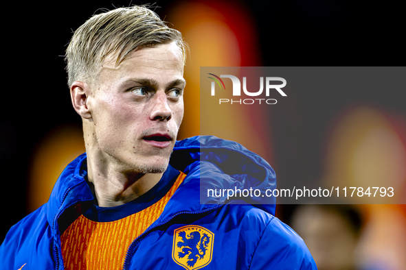 Netherlands defender Jan-Paul van Hecke participates in the match between the Netherlands and Hungary at the Johan Cruijff ArenA for the UEF...